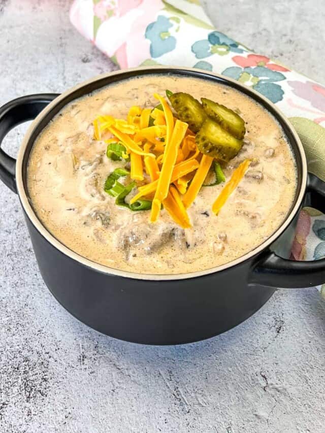 Cheeseburger Soup - Keto Cooking Wins